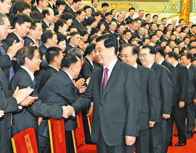 胡锦涛总书记亲切会见全国文化体制改革工作表彰大会代表