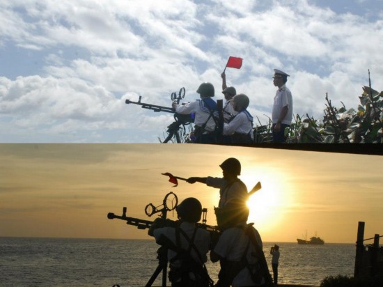 太嚣张！越军在中国南海岛礁上架机枪养鸭子