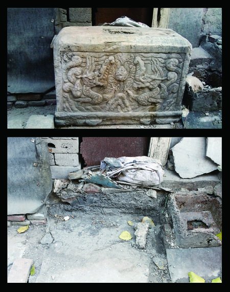 北京法华寺清代碑座被盗 估计为多人作案