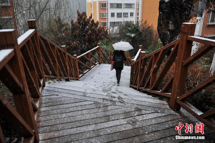 全国多地迎来2014年第一场降雪