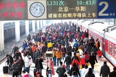 铁路春运出京客流达最高峰 三天退票40万张