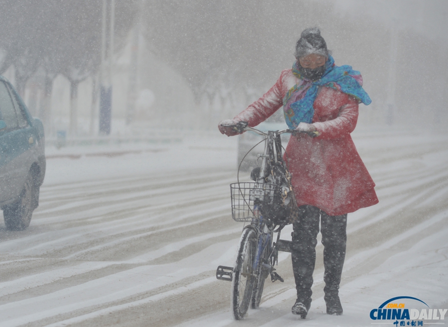 新疆巴里坤遭遇大雪降温天气