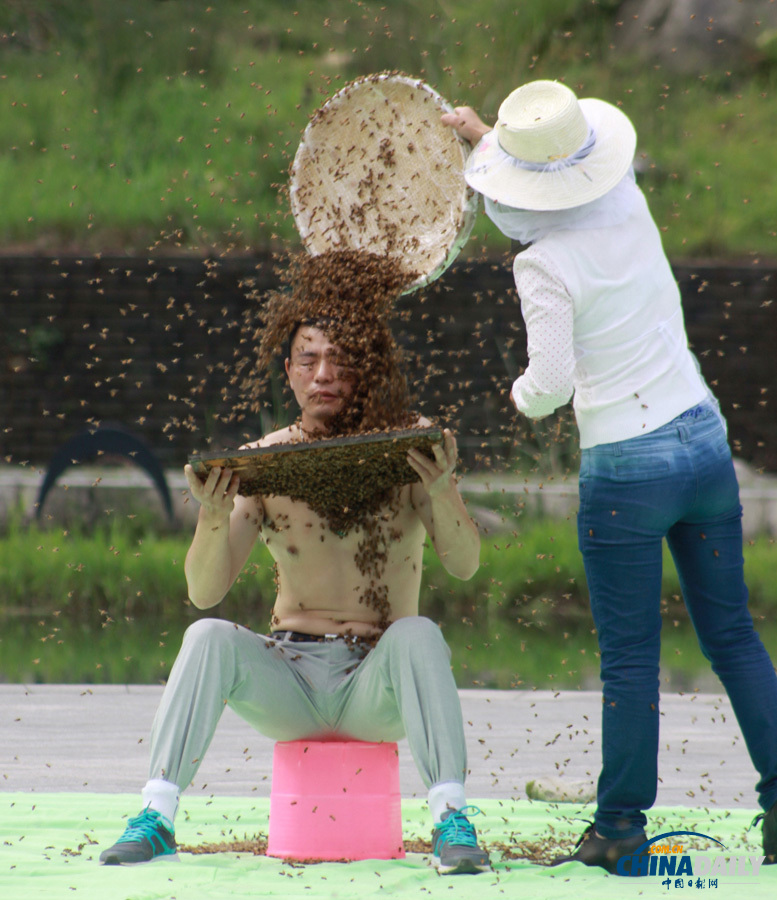 53分34秒！江西“第一蜂人”创吉尼斯世界纪录