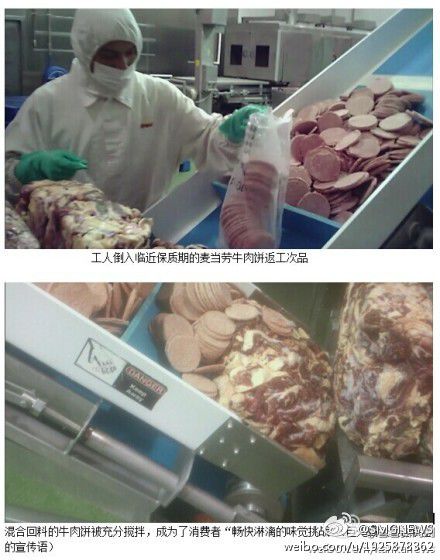 麦当劳肯德基供应商被曝用过期劣质肉 被查封