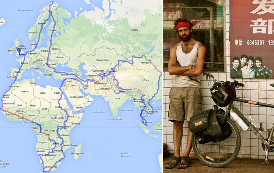 男子骑车穷游世界 4年途径61国