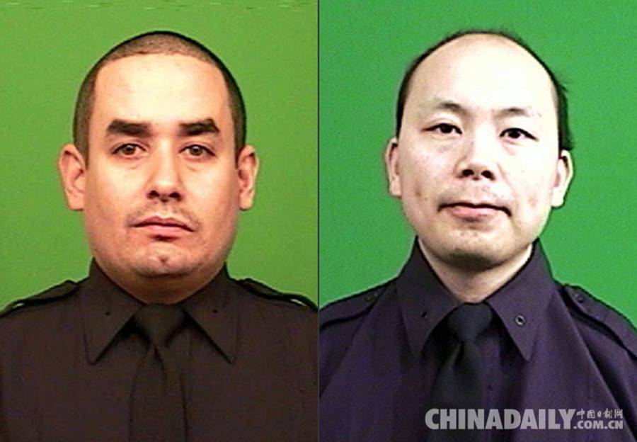 美国纽约两名警察遭黑人枪手伏击身亡 其中一名为华裔