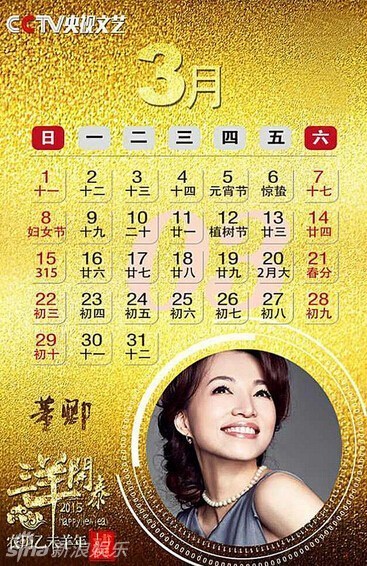 组图：央视文艺2015年挂历 朱军周涛成一哥一姐