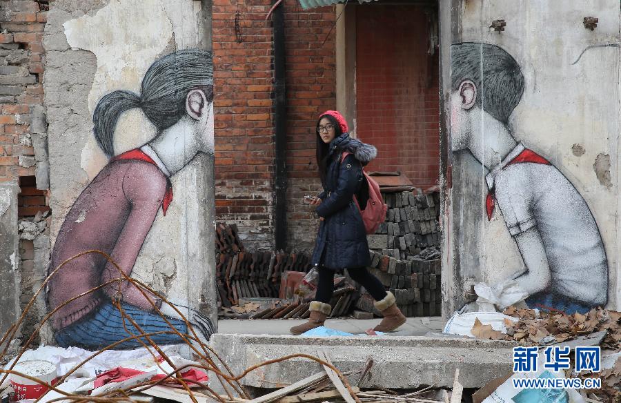 上海：拆迁废墟上的涂鸦艺术