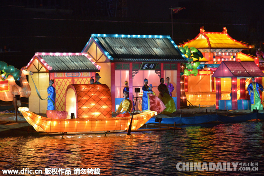 北京奥体公园实景彩灯