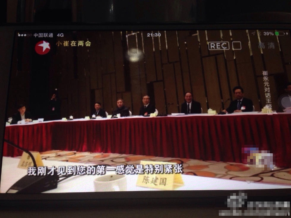 王岐山与崔永元两会现场交谈画面曝光