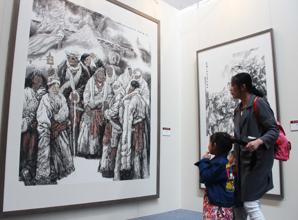 山东潍坊举行第五届中国画节 万幅海内外名家作品亮相“中国画都”