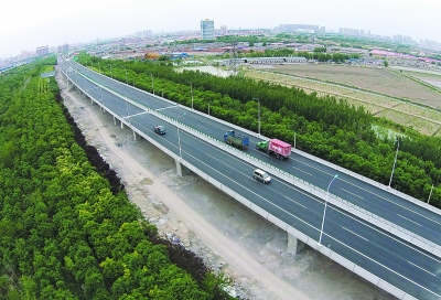京津塘天津北部新区段改造后通车