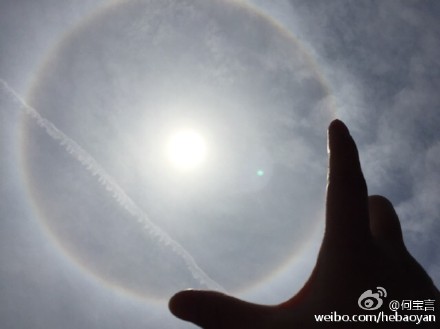 上海发生日晕现象 并非天气异常预示或将有雨