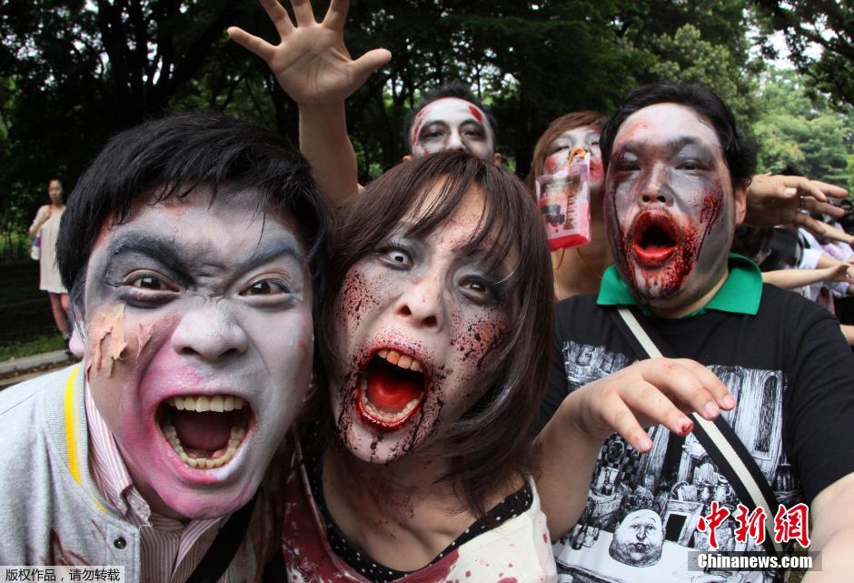 日本东京举办年度僵尸大游行