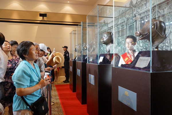 圆明园青铜兽兽国宝大连展出