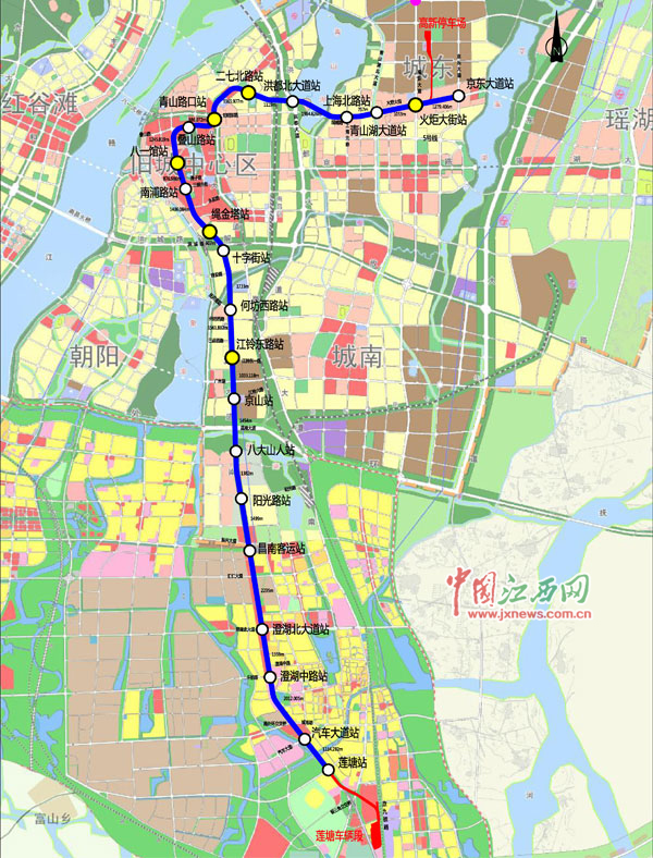 南昌地铁3号线规划选址批前公示 全线设车站22座