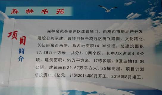 恒达富士项目：黑龙江鸡西棚户区改造133台项目