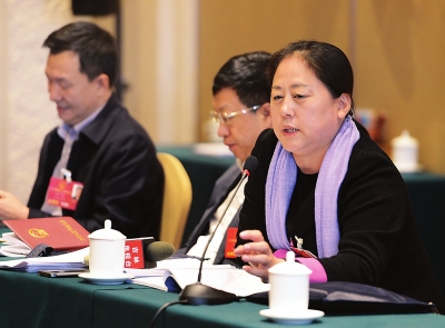 吉林省代表团在驻地举行小组会议
