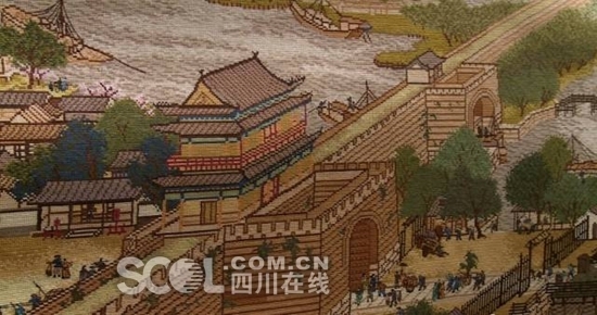 老夫妻花5年绣出《清明上河图》 用断40多根针