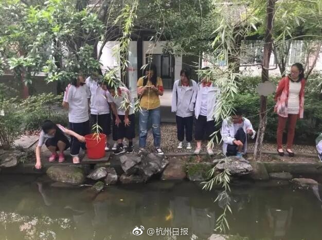 杭州一中学小龙虾“泛滥” 学生钓龙虾丰富生活
