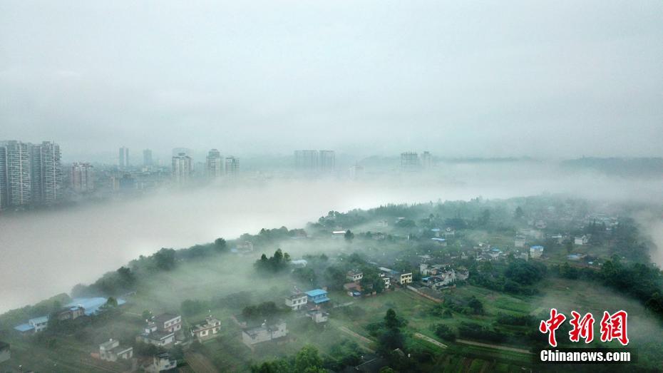 四川乐山现“雾海”景观
