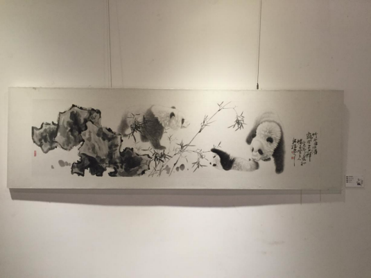 蜀国家园·林机国画熊猫作品展在四川省艺术院举行