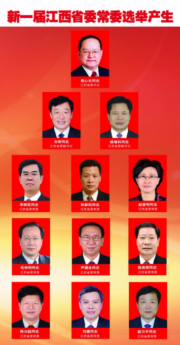 新一届江西省委常委选举产生 鹿心社书记誓言江西更加富裕美丽幸福