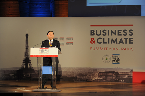 刘振亚出席“商业与气候峰会”并作主旨发言