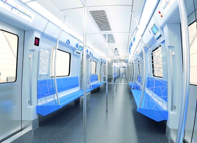 地铁7号线车厢内“北京范儿”十足