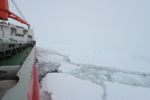 “雪龙”号驶出乱冰区 目前已进入清水区航行