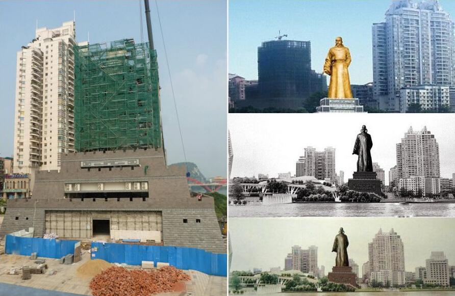 广西巨资所建柳宗元铜像被拆