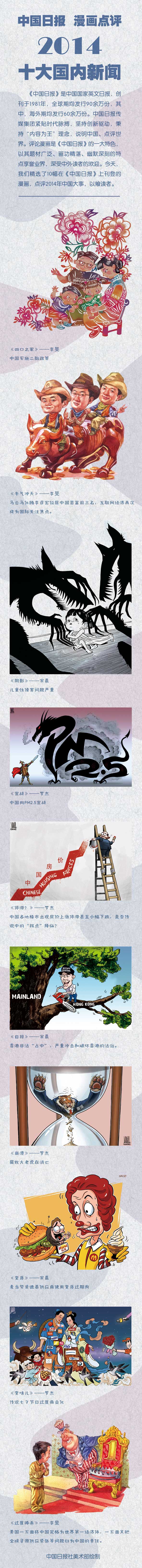 中国日报 漫画点评——2014十大国内新闻